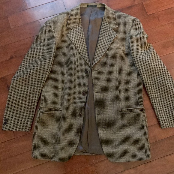 Ex-boyfriend blazer! Made in Italy Verri brand. cream and chocolate. 3 buttons. - Picture 1 of 4